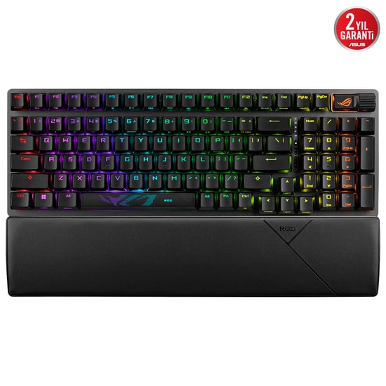 Asus STRIX SCOPE II 96 Wireless SIYAH Mekanik Oyuncu Klavyesi - NX Snow Switch, Türkçe Q, BT, RGB, Bilek Desteği