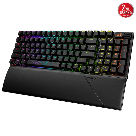 Asus STRIX SCOPE II 96 Wireless SIYAH Mekanik Oyuncu Klavyesi - NX Snow Switch, Türkçe Q, BT, RGB, Bilek Desteği