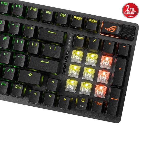 Asus STRIX SCOPE II 96 Wireless SIYAH Mekanik Oyuncu Klavyesi - NX Snow Switch, Türkçe Q, BT, RGB, Bilek Desteği