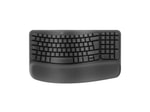 Logitech Wave Keys Grafit Türkçe Q Kablosuz Ergonomik Klavye (920-012311) - Bluetooth ve USB 2.4GHz, Bilek Destekli