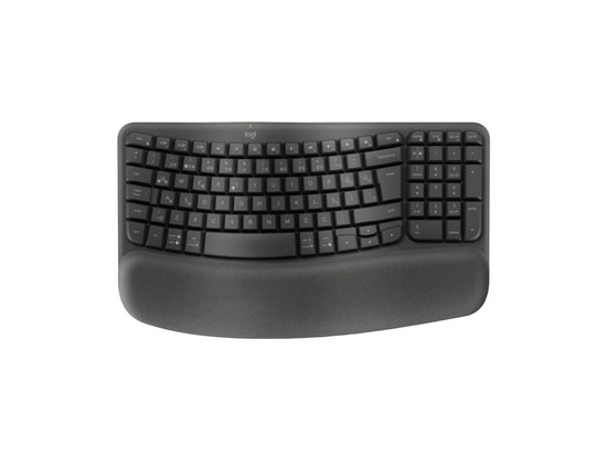 Logitech Wave Keys Grafit Türkçe Q Kablosuz Ergonomik Klavye (920-012311) - Bluetooth ve USB 2.4GHz, Bilek Destekli