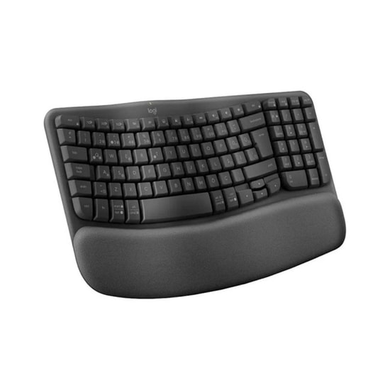 Logitech Wave Keys Grafit Türkçe Q Kablosuz Ergonomik Klavye (920-012311) - Bluetooth ve USB 2.4GHz, Bilek Destekli