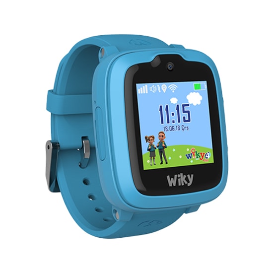 Wiky Watch 4 Plus Mavi Akıllı Çocuk Saati - 1.3" Ekran, GPS Takip, Sesli & Görüntülü Arama, Adımsayar