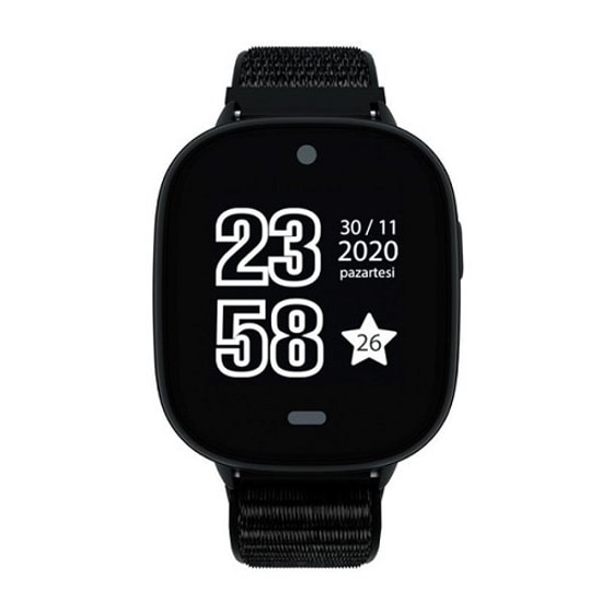 Bilicra Vision Siyah Akıllı Çocuk Saati - GPS, LBS, WiFi, AGPS Konum Takibi, 1.3" IPS Ekran