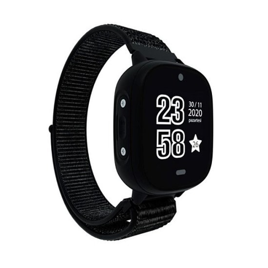 Bilicra Vision Siyah Akıllı Çocuk Saati - GPS, LBS, WiFi, AGPS Konum Takibi, 1.3" IPS Ekran
