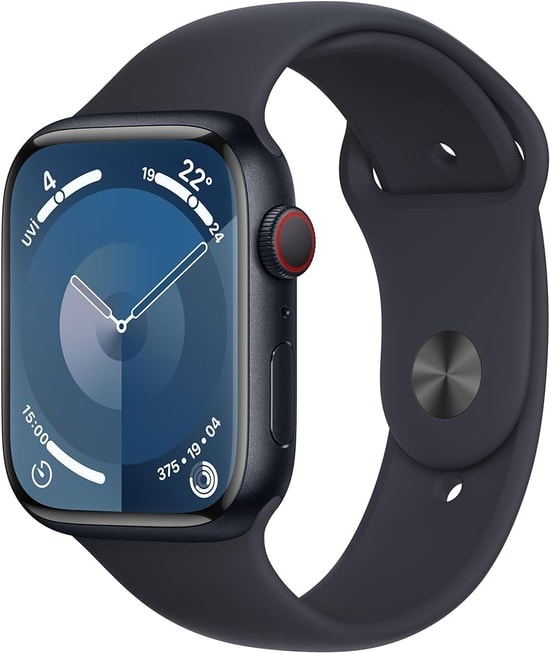Apple Watch Series 8 45mm Gece Yarısı Alüminyum Kasa ve Spor Kordon GPS Akıllı Saat - 32 GB, OLED, EKG, SpO2, TR Garanti