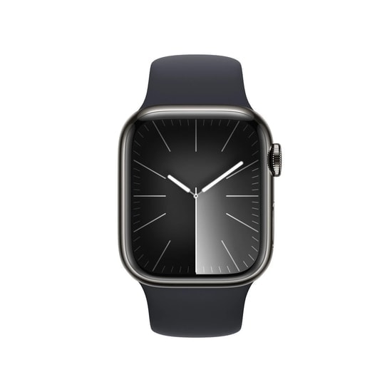 Apple Watch Series 9 GPS+Cellular 41mm Grafit Paslanmaz Çelik Kasa Gece Yarısı Spor Kordon 64GB Akıllı Saat - TR Garanti
