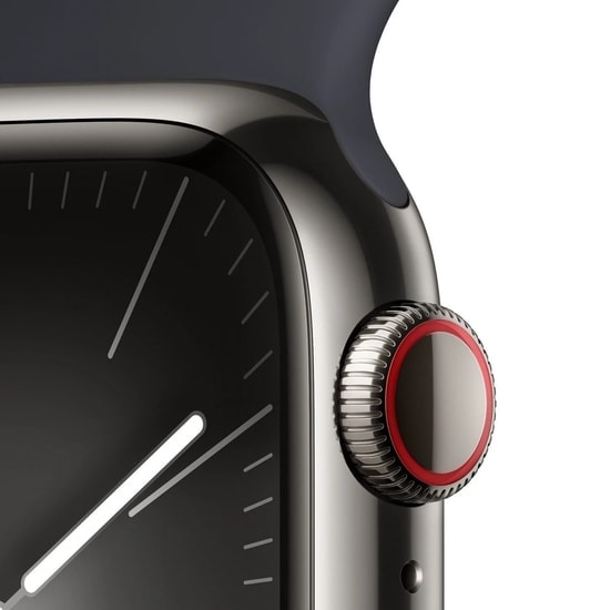 Apple Watch Series 9 GPS+Cellular 41mm Grafit Paslanmaz Çelik Kasa Gece Yarısı Spor Kordon 64GB Akıllı Saat - TR Garanti