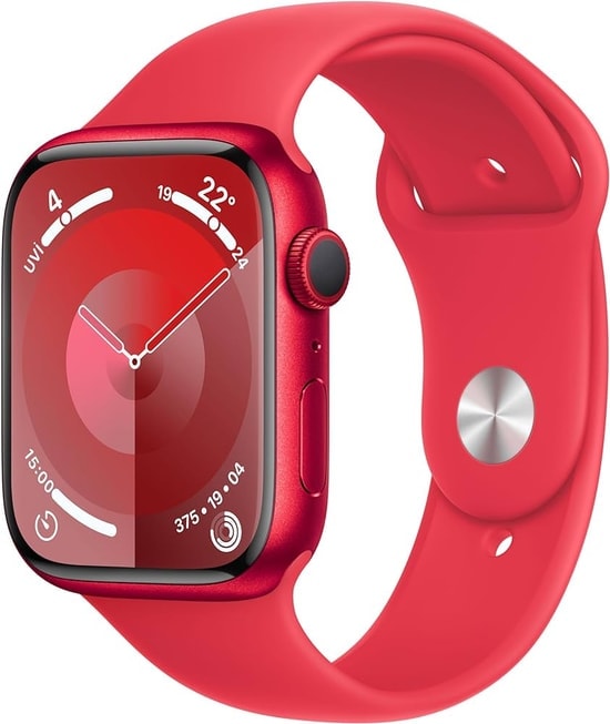 Apple Watch Series 9 Cellular 45mm Kırmızı Alüminyum Kasa ve Spor Kordon M/L Akıllı Saat - 64 GB, Türkiye Garantili