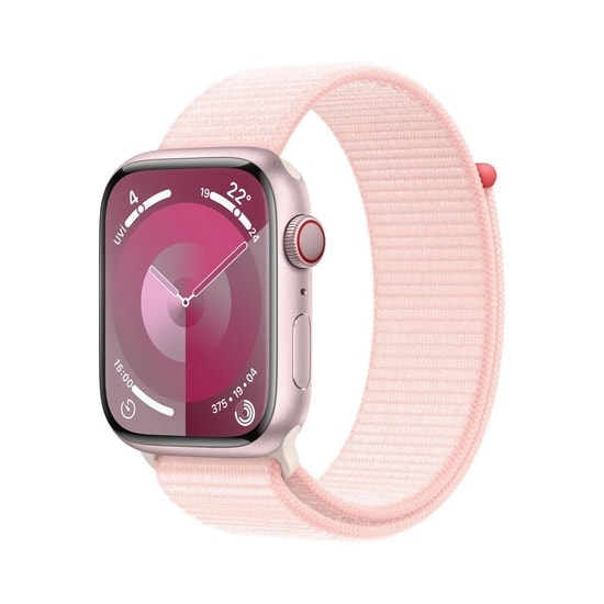 Apple Watch Series 9 Cellular 45mm Pembe Alüminyum Kasa ve Pembe Spor Loop Akıllı Saat - 64 GB, Türkiye Garantili