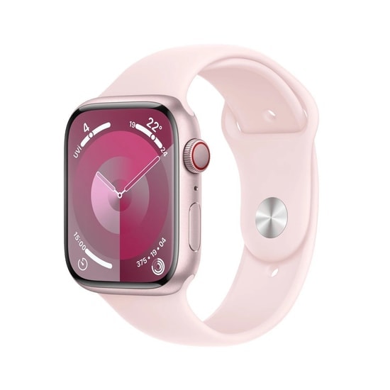 Apple Watch Series 9 GPS+Cellular 45mm Pembe Alüminyum Kasa ve Spor Kordon M/L 64 GB Akıllı Saat - Türkiye Garantili