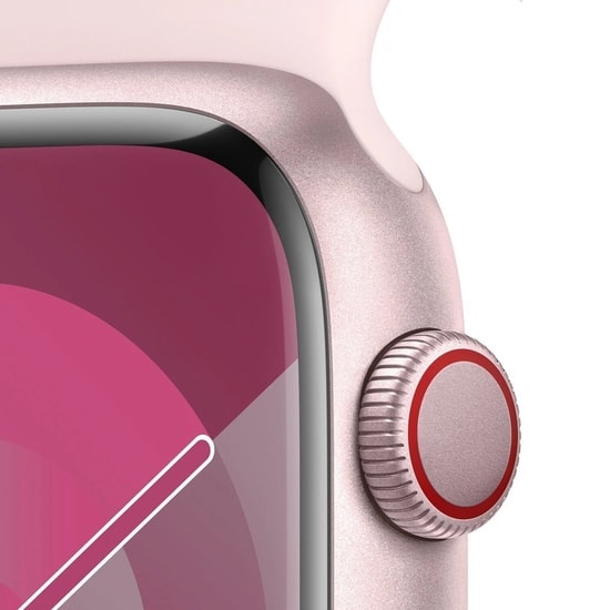 Apple Watch Series 9 GPS+Cellular 45mm Akıllı Saat - Pembe Alüminyum Kasa ve Spor Kordon S/M 64GB, TR Garantili
