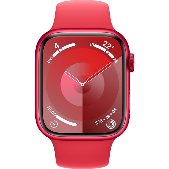 Apple Watch Series 9 GPS+Cellular 41mm Kırmızı Alüminyum Kasa ve Spor Kordon S/M 64 GB Akıllı Saat - Türkiye Garantili