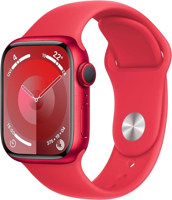 Apple Watch Series 9 GPS 45mm Kırmızı Alüminyum Kasa ve Kırmızı Spor Kordon S/M Akıllı Saat - GPS, TR Garanti, EKG SpO2