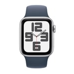 Apple Watch SE 2 2023 44mm Gümüş Alüminyum Kasa ve Fırtına Mavisi Spor Kordon S/M Akıllı Saat - Türkiye Garantili