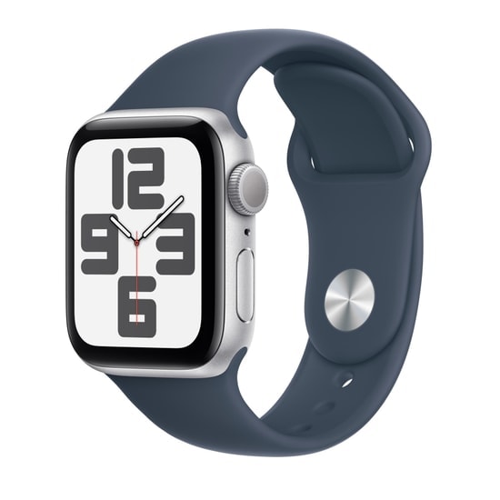 Apple Watch SE 2 2023 44mm Gümüş Alüminyum Kasa ve Fırtına Mavisi Spor Kordon S/M Akıllı Saat - Türkiye Garantili