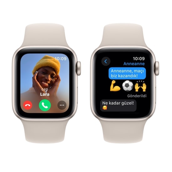 Apple Watch SE 2 2023 Cellular 40mm Yıldız Işığı Alüminyum Kasa ve Spor Kordon Akıllı Saat - GPS, TR Garanti, 32GB, OLED