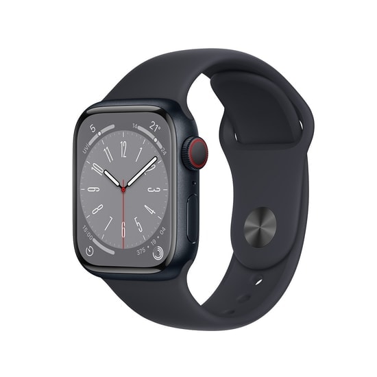 Apple Watch Series 8 Cellular 41mm Gece Yarısı Alüminyum Kasa ve Spor Kordon Akıllı Saat - 32GB, TR Garantili, EKG, SpO2