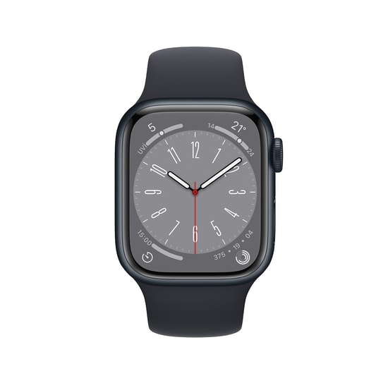 Apple Watch Series 8 Cellular 41mm Gece Yarısı Alüminyum Kasa ve Spor Kordon Akıllı Saat - 32GB, TR Garantili, EKG, SpO2