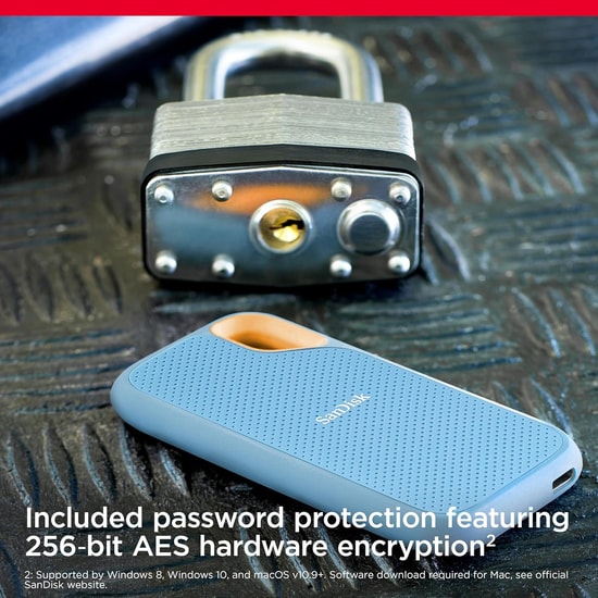 SanDisk Extreme V2 Portable 1TB Sky Blue Mavi Renk Harici SSD (SDSSDE61-1T00-G25B) - 1050MB/s Okuma, 1000MB/s Yazma Hızı