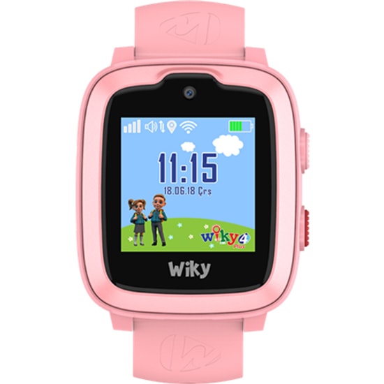 Wiky Watch 4 Plus Pembe Akıllı Çocuk Saati - GPS Takip, Sesli Görüşme, SOS, Güvenli Çit Özellikli