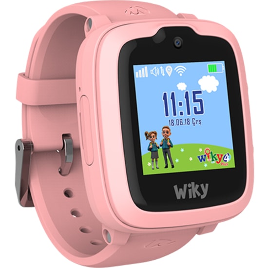 Wiky Watch 4 Plus Pembe Akıllı Çocuk Saati - GPS Takip, Sesli Görüşme, SOS, Güvenli Çit Özellikli
