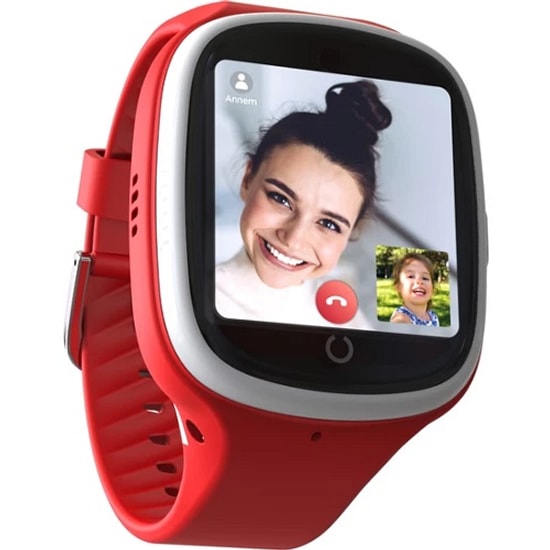 Bilicra Connect Kırmızı Akıllı Çocuk Saati - 1.4" IPS Ekran, 2MP Kamera, Güvenli Arama, Çocuk Takip Fonksiyonu