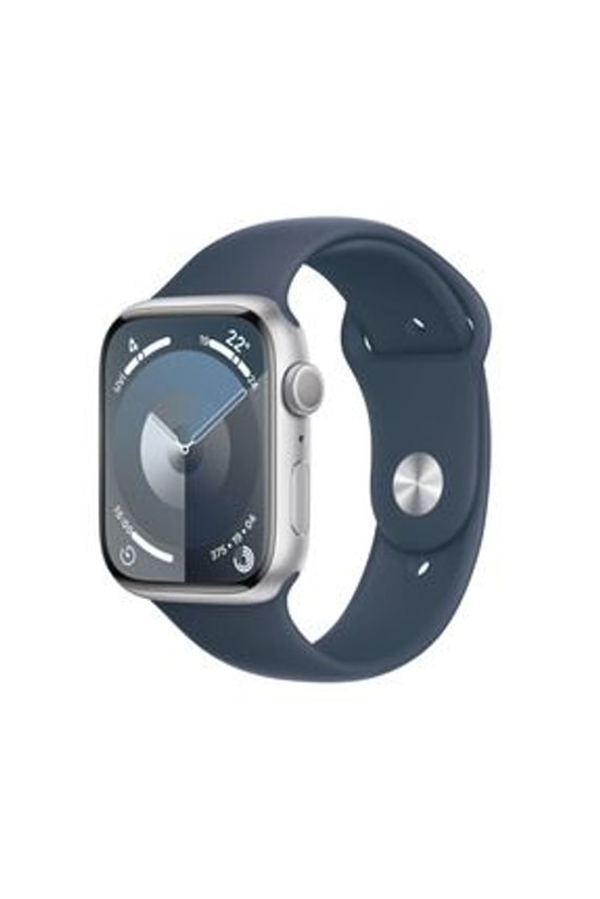 Apple Watch Series 9 45mm Gümüş Alüminyum Kasa ve Fırtına Mavisi Spor Kordon M/L Akıllı Saat - 64 GB, Türkiye Garantili