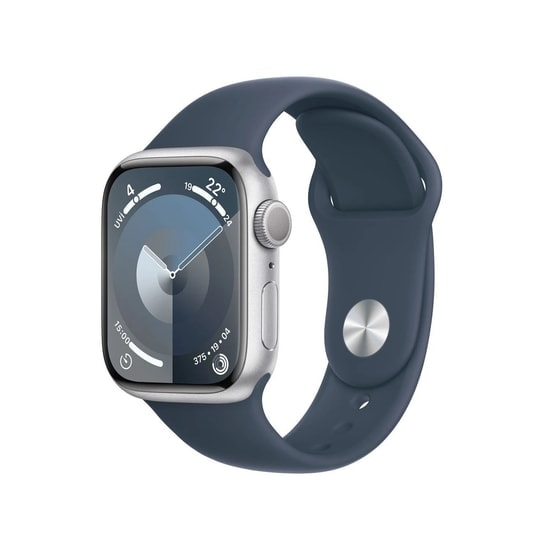 Apple Watch Series 9 45mm Gümüş Alüminyum Kasa ve Fırtına Mavisi Spor Kordon S/M 64 GB Akıllı Saat - Türkiye Garantili