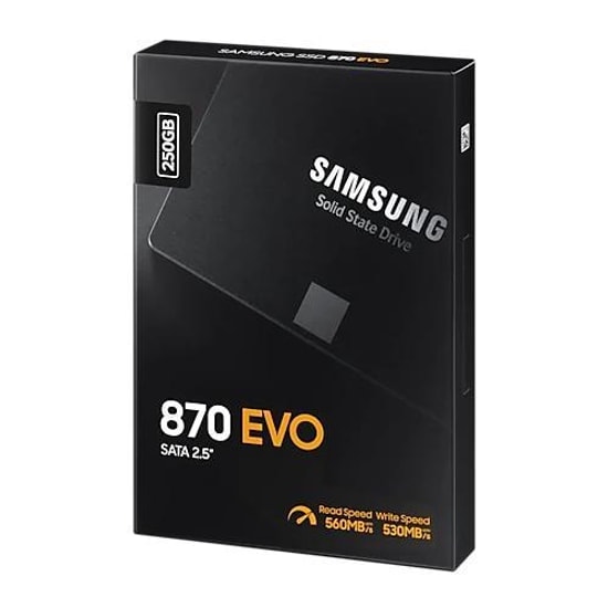 Samsung 870 EVO 250GB 2.5" SATA 3 SSD (MZ-77E250BW) - 560/530 MB/s Okuma/Yazma, Yüksek Performanslı Dahili Disk