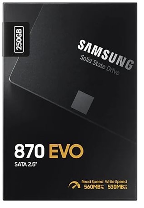 Samsung 870 EVO 250GB 2.5" SATA 3 SSD (MZ-77E250BW) - 560/530 MB/s Okuma/Yazma, Yüksek Performanslı Dahili Disk