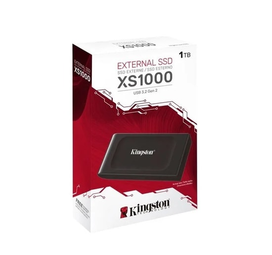Kingston XS1000 1TB USB-C 3.2 Gen 2 Type C Taşınabilir SSD (SXS1000/1000G) - 1050/1000MB/s, NAND, Kompakt Tasarım