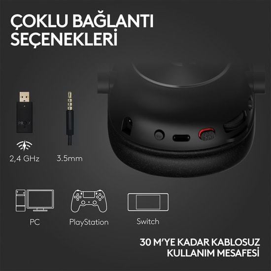 Logitech G Pro X 2 Lightspeed Kablosuz Bluetooth Gaming Headset - Siyah 981-001263 Kulaklık