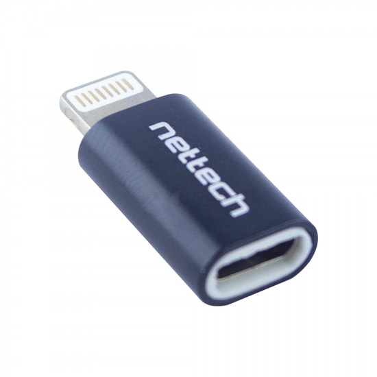 Nettech NT-26540 Micro USB to Lightning Dönüştürücü Adaptör (Siyah) - Hızlı Şarj ve Veri Aktarımı