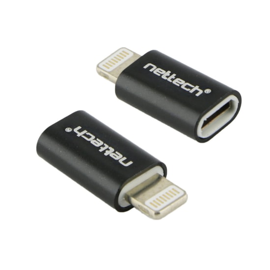 Nettech NT-26540 Micro USB to Lightning Dönüştürücü Adaptör (Siyah) - Hızlı Şarj ve Veri Aktarımı