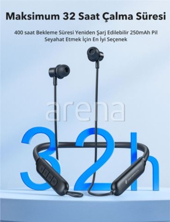 TaoTronics TT-BH115 Boyun Askılı Bluetooth Kulaklık Siyah - ENC Mikrofon, Mıknatıslı, IPX5, 32 Saat Kullanım, BT 5.3
