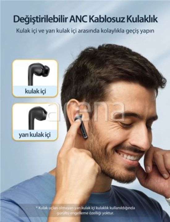 TaoTronics TT-BH1118 Kulak İçi Bluetooth Kulaklık - Aktif Gürültü Önleme (ANC), BT 5.3, Mikrofonlu, 24 Saat Pil, Siyah