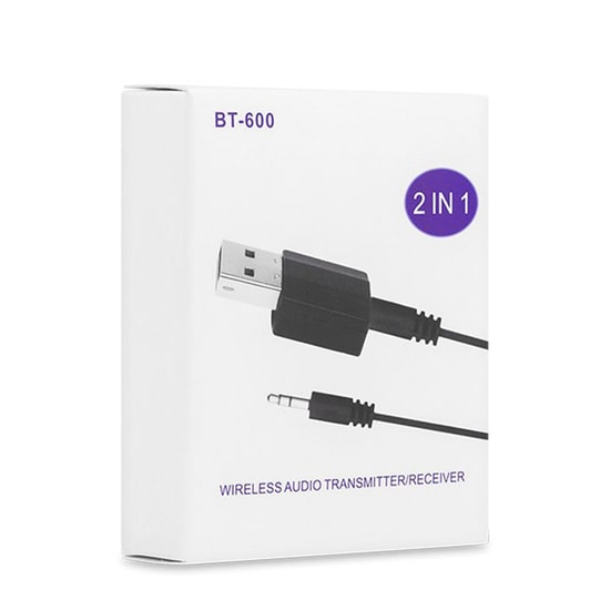 Hadron BT-600 Siyah USB To 3.5mm AUX Jack Alıcı Verici Adaptör Dönüştürücü - NT-90171