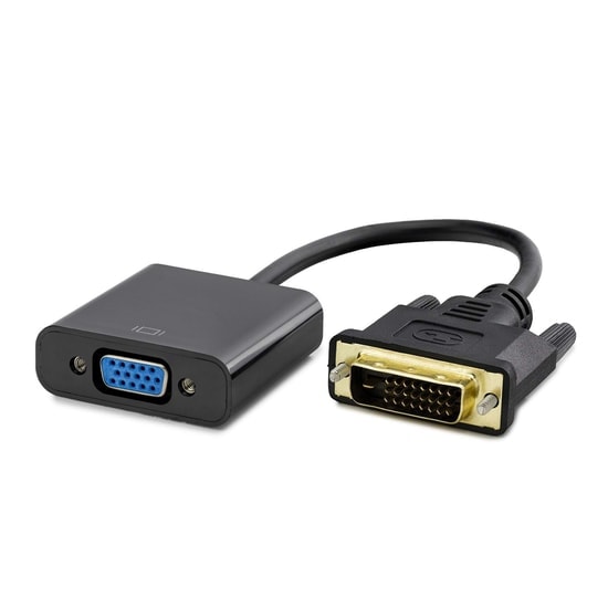 Hadron HDX7781 DVI-D 24+1 to VGA Dönüştürücü - Siyah, Yüksek Çözünürlüklü Görüntü Adaptörü, 1080p, 20 Cm Kablo