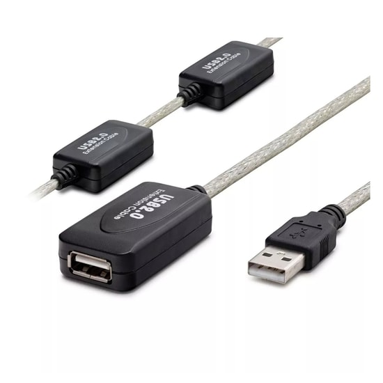 Hadron HDX7537 USB Uzatma Kablosu (Erkek-Dişi) 15 Metre - Siyah Renk Yüksek Hızlı Data Aktarımı