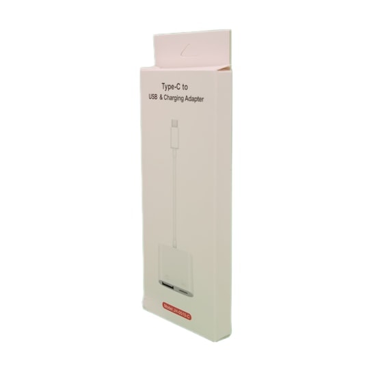 Nettech JH-0510 Beyaz USB + Type-C to Type-C Dönüştürücü Adaptör (NT-96488) - Hızlı Data ve Şarj Bağlantı Kablosu
