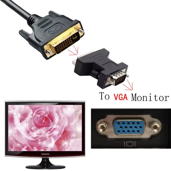 Hadron HDX1256 VGA to DVI Dönüştürücü (Siyah) - Yüksek Çözünürlüklü VGA'dan DVI'a Çevirici
