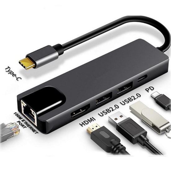 Hadron HDX7791 USB, HDMI, PD'den Type-C 3in1 Dönüştürücü - Yüksek Hızlı Şarj ve Görüntü Aktarımı