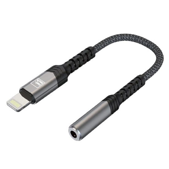 Nettech NT-OT01 Siyah Lightning - 3.5mm Jack Dönüştürücü Adaptör - Yüksek Kaliteli Ses Aktarımı, Alüminyum Alaşım