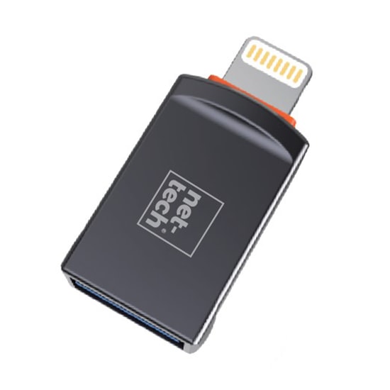 Nettech NT-OT05 Siyah USB to Lightning Dönüştürücü Adaptör - Hızlı Şarj ve Data Aktarımı