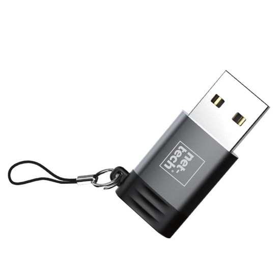 Nettech NT-OT07 Siyah Type-Cden USBye Hızlı Dönüştürücü - Yüksek Hızlı Data ve Şarj Adaptörü (NT-100959)