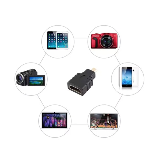 Hadron HDX1267 Siyah Micro HDMI to HDMI Dönüştürücü Adaptör - Yüksek Çözünürlüklü Görüntü Aktarımı