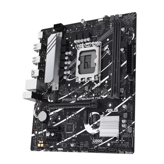 Asus Prime B760M-R D4 Anakart: Intel LGA1700, DDR4 5333MHz, Çift M.2, HDMI, Micro ATX, USB 3.2, AURA RGB, 2.5G LAN