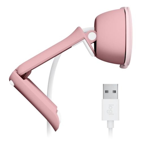 Logitech Brio 100 Pembe Full HD Webcam (960-001623) - 1080P, 30fps, Otomatik Parlaklık, Stereo Mikrofon, 150cm USB Kablo