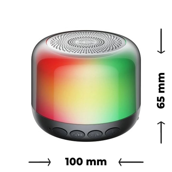 Joyroom JR-ML03 Işıklı Kablosuz Bluetooth Hoparlör (NT-96522) - Siyah, 5W Çıkış Gücü, 600mAh Batarya, 6 Saat Çalma